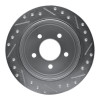 R1 95-02 Ford Explorer Rear Left Drilled & Slotted Silver Brake Rotor