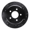 R1 96-02 Ford Crown Victoria Rear Right Drilled & Slotted Black Brake Rotor