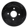 R1 95-04 Ford Contour Rear Right Drilled & Slotted Black Brake Rotor