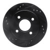 R1 95-04 Ford Contour Rear Left Drilled & Slotted Black Brake Rotor