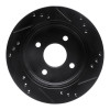 R1 95-04 Ford Contour Rear Left Drilled & Slotted Black Brake Rotor