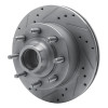 R1 95-07 Ford E-350 Econoline Front Left Drilled & Slotted Silver Brake Rotor