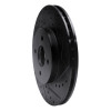 R1 02-04 Ford Focus Front Right Drilled & Slotted Black Brake Rotor