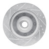 R1 95-07 Ford E-250 Econoline Front Right Drilled & Slotted Silver Brake Rotor