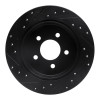 R1 91-95 Ford Crown Victoria Rear Right Drilled & Slotted Black Brake Rotor