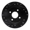 R1 01-19 Ford Fiesta (USA/Canada) Rear Right Drilled & Slotted Black Brake Rotor