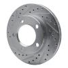 R1 94-96 Ford Bronco Front Left Drilled & Slotted Silver Brake Rotor