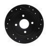 R1 01-19 Ford Fiesta (USA/Canada) Rear Left Drilled & Slotted Black Brake Rotor