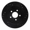 R1 00-06 Ford Thunderbird Rear Left Drilled & Slotted Black Brake Rotor