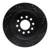 R1 03-11 Lincoln Town Car Rear Left Drilled & Slotted Black Brake Rotor ECB-55003L
