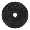 R1 87-92 Lincoln Mark VII Front Left Drilled & Slotted Black Brake Rotor