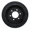 R1 18-21 Ford F-150 RWD Rear Right Drilled & Slotted Black Brake Rotor