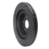 R1 13-19 Ford Flex Front Right Drilled & Slotted Black Brake Rotor