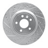 R1 11-19 Ford Explorer Front Left Drilled & Slotted Silver Brake Rotor