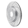 R1 11-19 Ford Explorer Front Left Drilled & Slotted Silver Brake Rotor