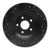 R1 16-25 Ford Focus Rear Right Drilled & Slotted Black Brake Rotor