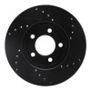 R1 91-00 Ford Thunderbird Front Left Drilled & Slotted Black Brake Rotor
