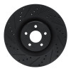 R1 16-18 Ford Focus Front Left Drilled & Slotted Black Brake Rotor
