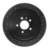 R1 13-14 Ford Mustang Rear Right Drilled & Slotted Black Brake Rotor
