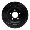 R1 94-04 Ford Mustang Rear Right Drilled & Slotted Black Brake Rotor