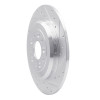 R1 05-19 Ford Five Hundred Rear Right Drilled & Slotted Silver Brake Rotor