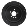 R1 13-14 Ford Mustang Rear Left Drilled & Slotted Black Brake Rotor
