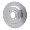 R1 05-19 Ford Explorer Rear Left Drilled & Slotted Silver Brake Rotor