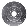 R1 05-19 Ford Explorer Rear Left Drilled & Slotted Silver Brake Rotor