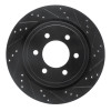 R1 15-17 Ford F-150 RWD Rear Right Drilled & Slotted Black Brake Rotor