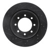 R1 11-22 Ford F-350 Super Duty 4WD Rear Right Drilled & Slotted Black Brake Rotor