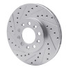 R1 99-03 Ford Windstar Front Left Drilled & Slotted Silver Brake Rotor