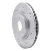 R1 11-14 Ford Mustang Front Right Drilled & Slotted Silver Brake Rotor