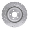 R1 11-14 Ford Mustang Front Right Drilled & Slotted Silver Brake Rotor
