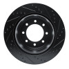 R1 11-22 Ford F-250 4WD (Super Duty) Rear Left Drilled & Slotted Black Brake Rotor