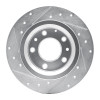 R1 98-15 Ford Fusion Rear Right Drilled & Slotted Silver Brake Rotor