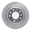 R1 98-15 Ford Fusion Rear Left Drilled & Slotted Silver Brake Rotor