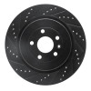 R1 13-19 Ford Police Interceptor Sedan Rear Left Drilled & Slotted Black Brake Rotor