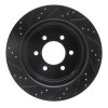 R1 12-20 Ford F-150 4WD Rear Right Drilled & Slotted Black Brake Rotor