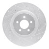 R1 07-14 Ford Mustang Front Right Drilled & Slotted Silver Brake Rotor