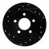 R1 94-04 Ford Mustang Rear Left Drilled & Slotted Black Brake Rotor ECB-54034L