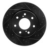 R1 10-14 Ford F-150 RWD Front Right Drilled & Slotted Black Brake Rotor