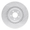 R1 07-14 Ford Mustang Front Left Drilled & Slotted Silver Brake Rotor