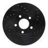 R1 94-04 Ford Mustang Front Left Drilled & Slotted Black Brake Rotor ECB-54033L