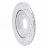 R1 05-14 Ford Mustang Rear Right Drilled & Slotted Silver Brake Rotor