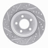 R1 05-14 Ford Mustang Rear Right Drilled & Slotted Silver Brake Rotor