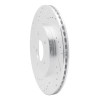 R1 05-14 Ford Mustang Rear Left Drilled & Slotted Silver Brake Rotor