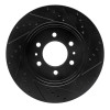 R1 09-09 Ford F-150 4WD Front Left Drilled & Slotted Black Brake Rotor