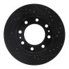 R1 08-20 Ford E-450 Super Duty Rear Left Drilled & Slotted Black Brake Rotor