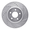 R1 05-14 Ford Mustang Front Right Drilled & Slotted Silver Brake Rotor