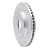 R1 05-14 Ford Mustang Front Right Drilled & Slotted Silver Brake Rotor